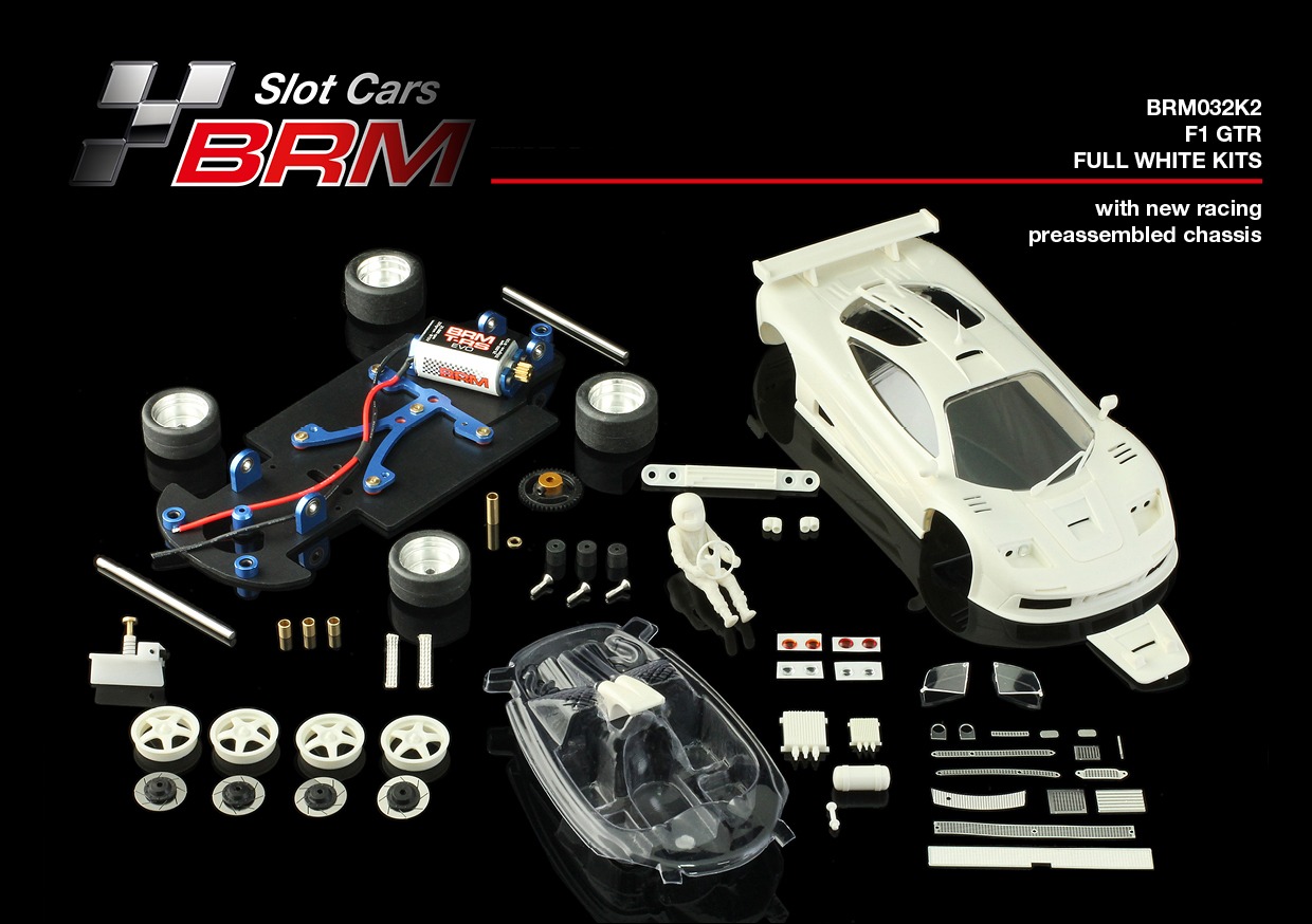 BRM032-K2  McLaren F1 GTR Full white Racing Kit with new Racing Chassis